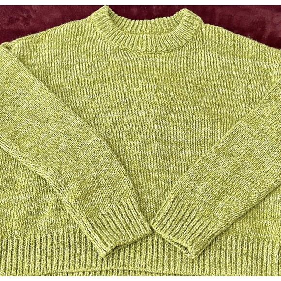 Goodthreads Women's Marled Long Sleeve Crewneck Sweater, Olive Marl Size Large - Picture 3 of 16